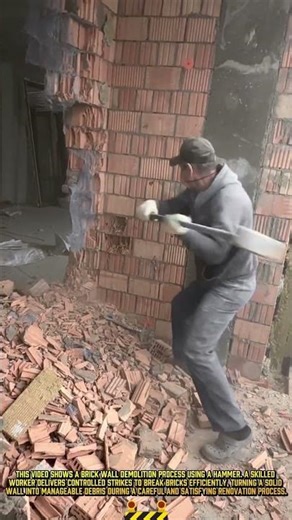 Hammer Strike Demolition Process for Precise Home Renovation #dailywork