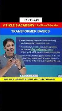 TRANSFORMER BASICS IN ELECTRICAL ENGINEERING (PART 49) #shorts #tiklesacademy