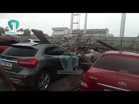 Cars Damaged as Structure Falls at Ridge Hospital in Accra