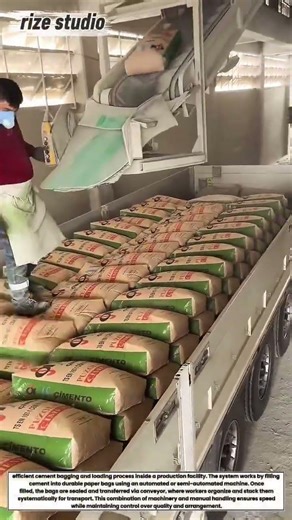 Cement Bagging and Loading Process | Fast Industrial Packaging System