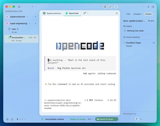 OpenCode 刚刚迎来了一次重大升级。原生 GUI 聊天界面，可随时切换至终端，内联差异对比、Git 面板、消息排队、引导、丰富的工具调用、对话中途切换提供商，以及更多功能。