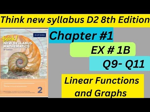 Q 9,10,11 Ex 1B D2 8th edition Linear function and graph @Rubab_EasyMaths
