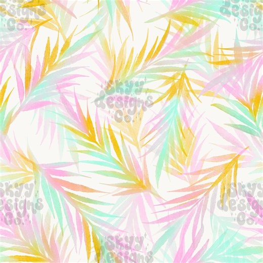 Palm Leaves Seamless Pattern for Summer, Tropical Tree Pattern Paper Digital Download - Etsy