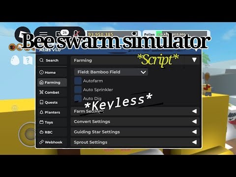 Bee Swarm Simulator Script *KEYLESS* --- Auto farm, Auto Sprinkler, Auto Quest, Macro & More!
