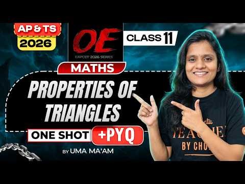 Properties of Triangles | Class 11 | TS AP EAPCET 2026 | Uma Ma'am