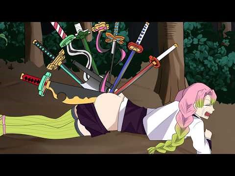 お尻に柱の刀を全て刺されてボコられた甘露寺蜜璃【鬼滅の刃】