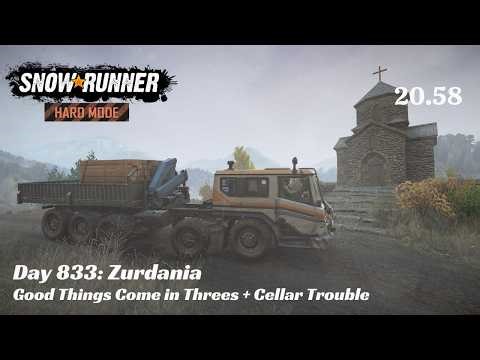 SnowRunner Hard Mode - R20 E58 - Good Things Come in Threes + Cellar Trouble