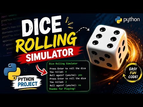 Build a Dice Rolling Simulator in Python 🎲🔥|Python Dice Roller Game in few Minute 