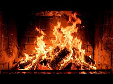 Cozy Fireplace 4K (12 HOURS). Fireplace with Crackling Fire Sounds. Fireplace Ambience