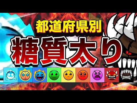 糖質太りしやすい遺伝子（糖代謝リスクが高い割合） 都道府県別MAP | No112