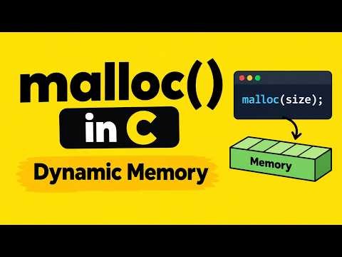 Dynamic Memory Allocation in C | malloc() Explained for Beginners | Syntax, Example & Memory Concept