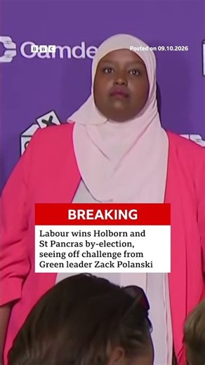 Labour wins Holborn and St Pancras by-election, beating Green leader Zack Polanski. #BBCNews