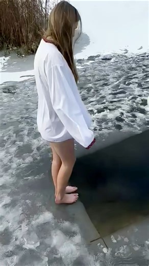 part737❄️Freezing👙#Water🧊Dip#Challenge😱Can You Handle This Cold#IceBath#Viral#Russian#winter#icebath