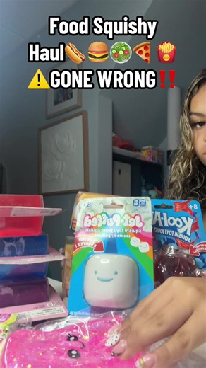 Food Squishy Haul!!!🍔🍟🍕🌭🥗 ⚠️GONE WRONG‼️ #fyp #squishy #food #unboxing #viral