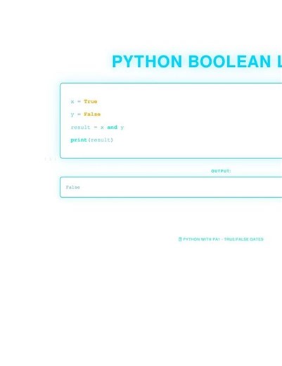 Python Boolean Logic Explained - True and False #python #codeprep #dsa #coding #learnpython