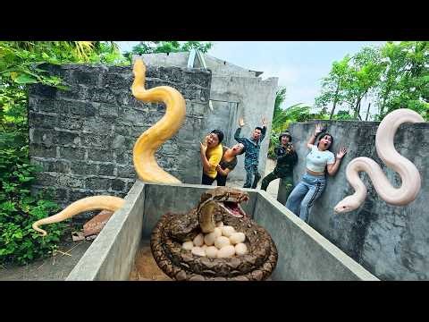 2 Brave soldiers used high-tech snake detectors to locate the giant python's nest.