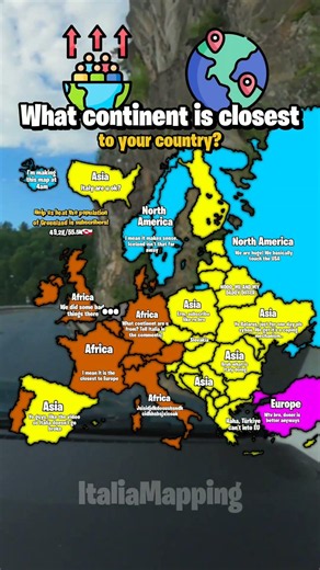 What continent is closest to your country ItaliaMapping #fypシ゚viral #mapping #mapper #geography #map