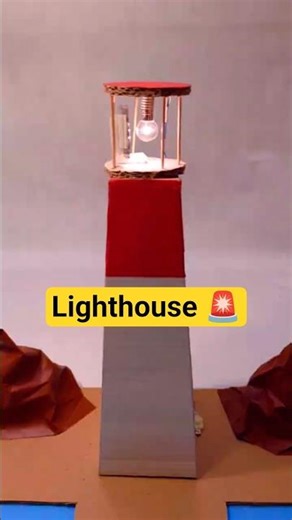 Working Lighthouse Model with a rotating light Reflector
