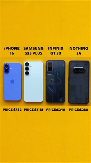 Samsung S25+ vs Nothing 3A vs iPhone 16 vs Infinix GT 30 🔥 Ultimate Speed Test
