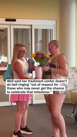 She didn't get to ring a bell after finishing her cancer treatment. So, loved ones rang it for her.