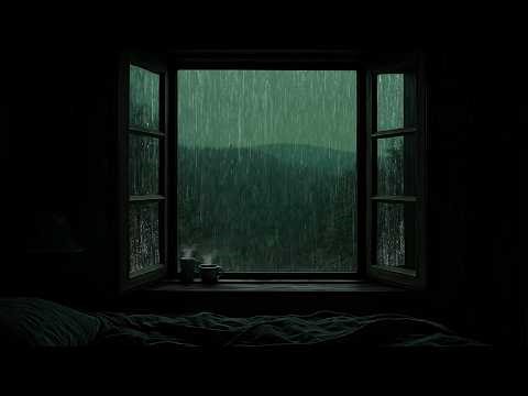 Calm Rainy in Outside the Window Bedroom | Relax Cozy Night Ambience for Sleeping