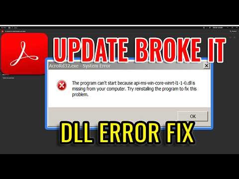 Adobe Acrobat api-ms-win-core-winrt-l1-1-0.dll Error on Windows 7 – Fix the Broken Update