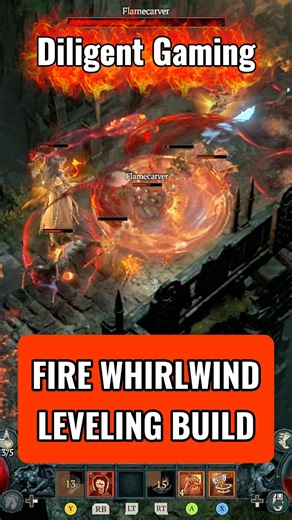 Fire Whirlwind Barbarian Leveling Build | Diablo 4 Season 15 #Diablo4