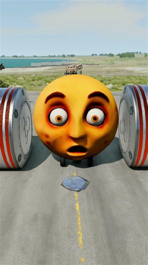 Car & Long Capsule Buses vs Hydraulic Crush - BeamNG.Drive