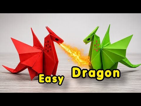 Origami paper dragon easy : No Glue, One Sheet of Paper 
