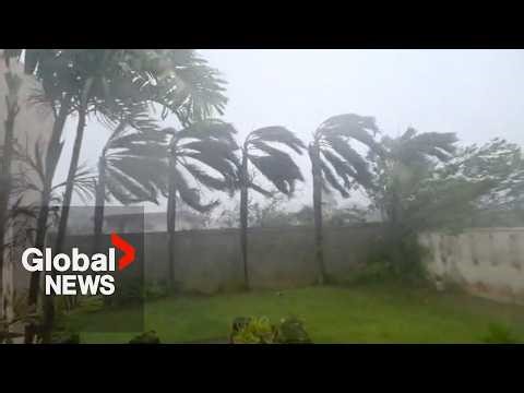 Massive Category 5 'Super Typhoon Sinlaku' hits Northern Mariana Islands with up to 266km/h winds