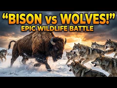Bison vs Wolf Pack – The Most Intense Wildlife Battle Ever Captured