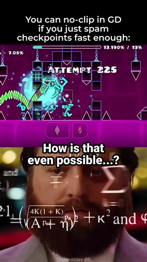 Geometry Dash no-clip in practice mode 🤔