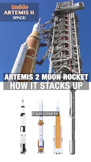 Artermis 2 moon rocket 🚀 How it stacks up #artemis2 #saturnv #newglenn #starship #short