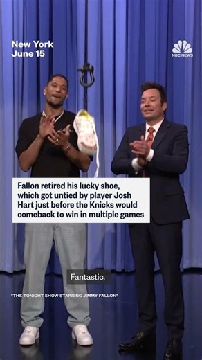 Knicks retire Jimmy Fallon's lucky shoe