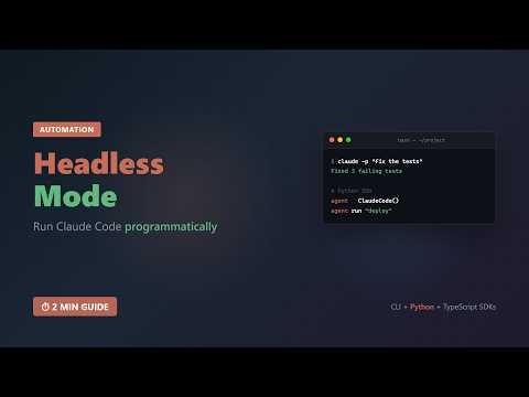 Claude Code — Headless Mode & Agent SDK: Build Custom Tools