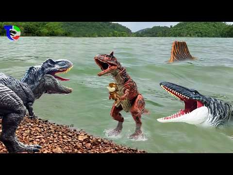 T-Rex vs 3 Giant Dinosaurs! 🦖 Who Will Win? | Rexy Adventure