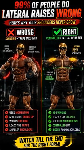 Fix your lateral raise form for 3D shoulders #shoulderworkout #fitnesstips #gym