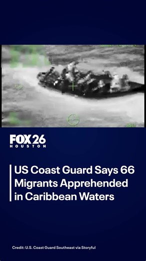 The US Coast Guard said it intercepted a makeshift vessel carrying 66 migrants in the Mona Passage in the Caribbean on Friday, October 16. According to a press release by the US Coast Guard, 63 of the passengers aboard the vessel were repatriated to the Dominican Republic. The remaining three migrants were placed under custody and are facing charges for illegal attempted reentry to the United States. Footage posted to X shows aerial views of the migrant vessel, and passengers being helped onboar