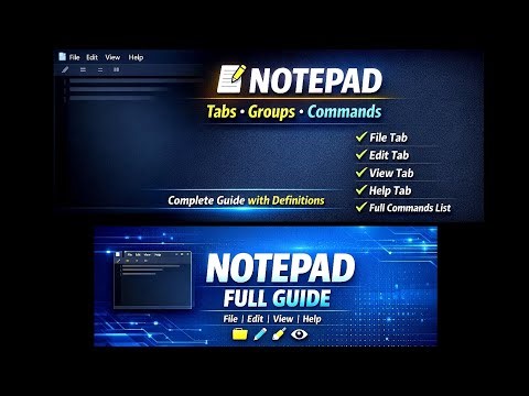 Notepad – Complete Tabs, Groups & Commands Guide 