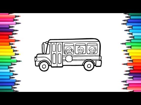 ✨🚌💛 (SUPER CUTE SCHOOL BUS 🌈🎒) EASY FUN COLORING FOR KIDS & TODDLERS 🎨✨