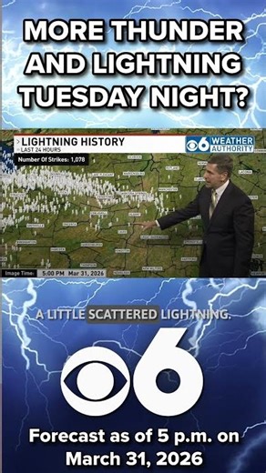 More thunder, lightning Tuesday evening?