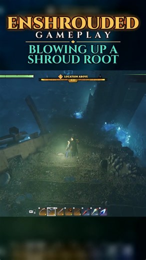 Blowing Up a Shroud Root With Explosive Arrows | Enshrouded Gameplay