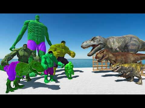 TREX Evolution Cage Challenge | Hulk Team vs TREX Evolution - Animal Revolt Battle Simulator