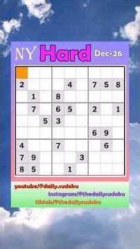 The New York Times Daily #Sudoku 2025-12-26 Hard #puzzle #games #education #braingames