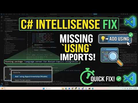 C# in VS Code: Fix Missing Using Imports with IntelliSense (No Errors or Warnings!)