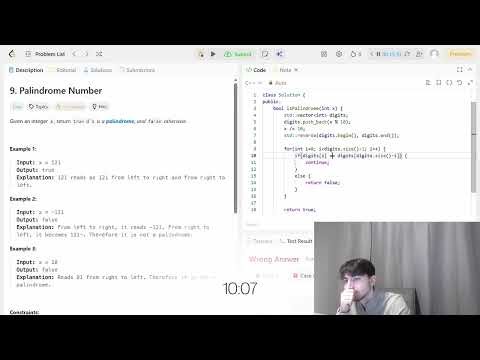 LeetCode 9. Palindrome Number | C++ | Competitive Programming
