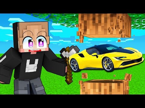 MINECRAFT BUT EVERY TIME I DESTROY A BLOCK I GET A CAR!!