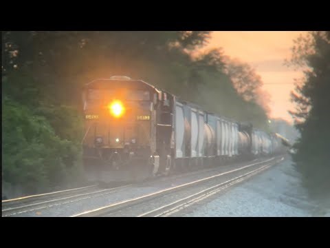 CSX 5413 meets A very long CSX mixed freight train. DPU can be heard rumbling after it passes me!