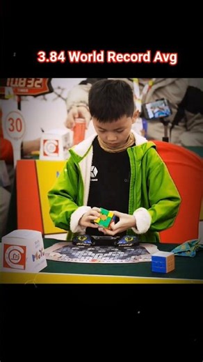 3.84 Rubik's cube World Record average - Xuanyi Geng #rubikscube #cubing #cuber #shorts