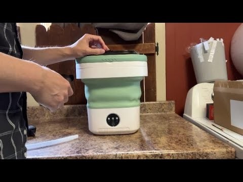 16L Foldable Portable Washing Machine, 45dB Quiet 3-Mode Mini Washer, No Installation Compact Laundr
